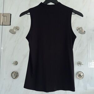 Signature Rib Mock Neck- Black